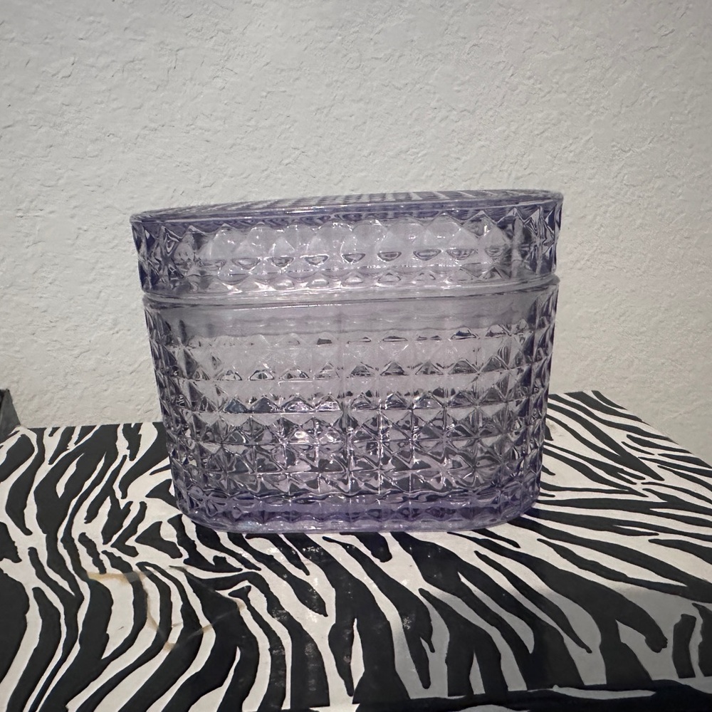 Elegant Purple Glass Vanity Trinket box
